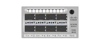 Front panel of Cisco C9300-NM-8X Catalyst 9300 Series Network Module