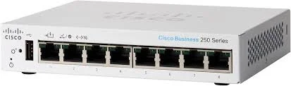 Front panel of Cisco CBS250-8T-D Business 250 Series CBS250-8T-D