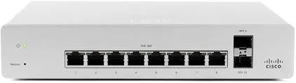 Front panel of Meraki MS220-8-HW Cisco Meraki MS220-8 (HW SKU)