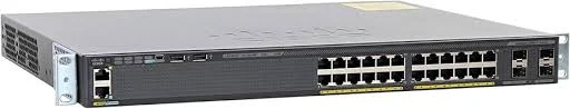 Front panel of Cisco WS-C2960X-24PS-L Catalyst 2960-X Series WS-C2960X-24PS-L